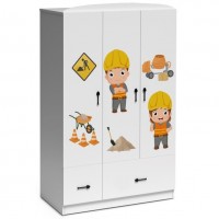 Dulap Construction 3 usi - Camere de Copii Premium MDF High Gloss - Tema Santier Constructii Dulap Construction 3 usi - Camere de Copii Premium MDF High Gloss - Tema Santier Constructii